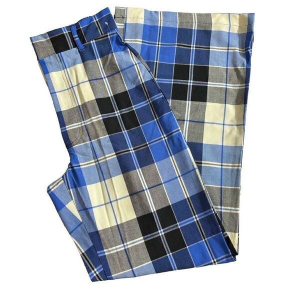 Free People Jules High Waist Plaid Flare Pants Blue/Black size 4 new - Picture 15 of 15